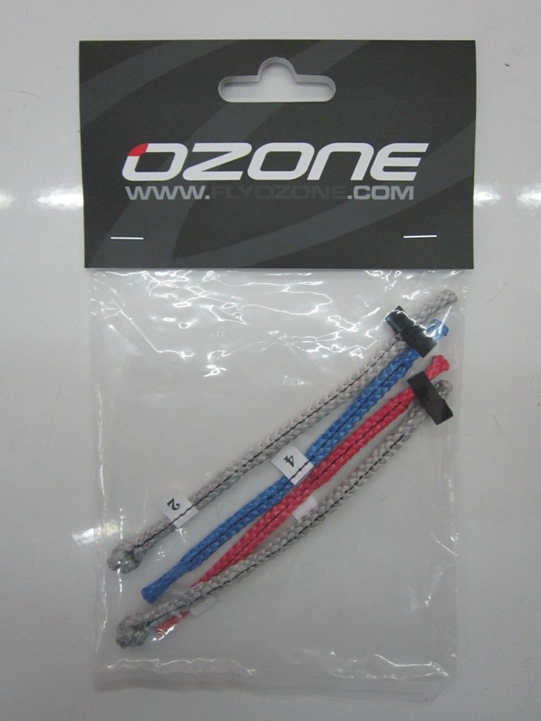 Spare PIGTAILS as used on 4 line water-kites (2 front grey, 1 red, 1 blue)